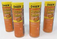 Glucose Tablets 4g (4-Pack - Total of 40 Tablets) Orange Flavored