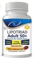 Lipotriad Adult 50+ Eye Vitamin and Mineral Supplement - ONE Per Day Eye Vitamin w/10mg Lutein, Zeaxanthin, Omega 3, Vitamin C, E, Zinc Copper - 2mo Supply, 60 Softgels