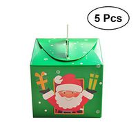 Christmas Favor Boxes OULII 5pcs Christmas Candy Gift Boxes Christmas Treat Boxes Green