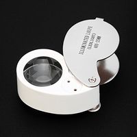 Loupe Magnifier, Transer LED Illuminated Jewellers Jewellery Loupe Loop Magnifying Glass Eye Lens Lense 40x (Silver)