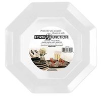 Creative Converting 22327253 White Banquet Plate, Plastic Octagonal (6pks Case)
