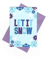Winter Inspired Blank Notecards ~ Let if Snow (8 Cards; 3.75" x 5.5"; Purple Envelopes)