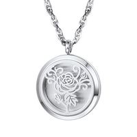 PROSTEEL Diffuser Aromatherapy Necklace Perfume Locket Pendant Charm Stainless Steel Delicate Rose Flower Women Jewelry Valentine
