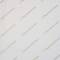 10ct Gold"Congratulations" on White Tissue Paper for Gift Wrapping 20"x30" Sheets nfLG -998
