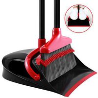 Homemaxs Broom and Dustpan Set, [Newest 2020] Long Handle Broom with Dustpan, Upright Dustpan with Upgrade Combo for Thorough Sweeping, Good Grip Dustpan and Lobby Broom for Pet Hair