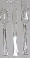48 Plastic Cutlery Forks, Knives, Spoons Party Tableware - U Pick Color (Clear)