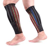 USA Flag Thin Blue Line Sports Calf Compression Sleeves Leg Compression Calf Sleeve for Runners Men Women (1 Pair)