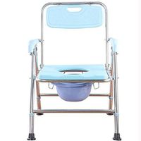 Commode Chair Hmhope Stainless Steel Anti-Skid Handrail Lightweight Household Mobile Folding Elderly Pregnant Women