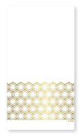 Lenox Prismatic Gold Hexagon Pattern Disposable Table Napkins and Guest Towels 4.75'' W x 8'' L, 16pcs