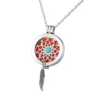FanSi Essential Oil Necklace Aroma Diffuser Locket Pendant with 5 Refill Pads