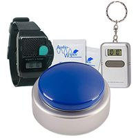 TrueDio Talking Low Vision Kit - Includes Talking Keychain and Talking Watch - with Additional Third Low Vision Item (Curve Clock, Big Button Clock, or Digital Alarm Clock) (w/Blue Big Button Clock)
