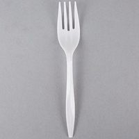 BWS Medium Weight White Plastic Fork, Case of 1000