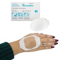Houseables Transparent Film Dressing, Wound Cover Bandages, 2.75” W x 2.36” L, 100 Pack, Clear, Post Surgical Skin Patch, Sterile Protection, Breathable Pressure Seal, Waterproof Guard, Shower Shield