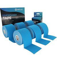 Kinesiology Tape - 6 Pack 16.4ft Uncut Roll, Latex Free Waterproof Physio Tape for Knees, Ankles, Shoulder, Pain Relief and Injury Recovery, Elastic Tape, Beige, Breathable Muscle & Joint Support