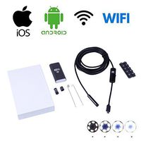ikacha Endoscope WiFi Wireless iOS Android Borescope Endoscope Camera with 2.0 Megapixel Pixels USB Waterproof HD 6LED for iPhone 7/7Plus/6/6s iPad Samsung etc(8.0mm,1M)