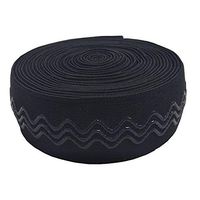 DW 38mm Three Wave Silicone Elastic Tape Black 5yards/roll