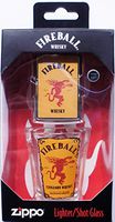 Zippo Lighter & Fireball Shot Glass Gift Set