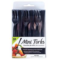 Jacent 48 Count Black Mini Appetizer Forks, 3-Pack