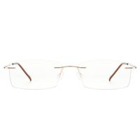 Cyxus Titanium Half Rimless Lightweight Glasses Frame, Blue Light UV Blocking Clear Lens Eyeglasses(8602T06,Gun Color Frame)