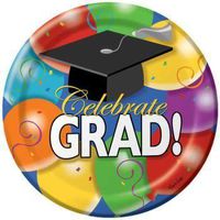 Graduation Balloons 9" Paper Plates 25 Per Pack