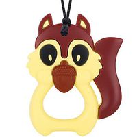 Sensory Chew Necklace for Girls and Boys - Chewable Silicone Pendant for Teething, Autism, Biting, ADHD, SPD, Oral Motor Aids for Kids, Chewy Toy Jewelry  - Adorable Squirrel Biting Necklace