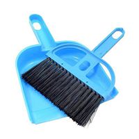 Pet Sweeper & Hair Rubbish Dog Cat Broom Dustpan Pooper Home Desktop Sofa Puppy Kitten Toilet (Blue)