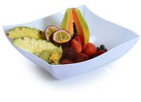 Fineline Settings Wavetrends White China-Like Square 128 oz. Serving Bowl  25 Pieces