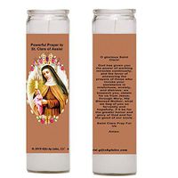 Gifts by Lulee, LLC Saint Claire Clare of Assisi 2 Glass Prayer Candles Santa Clara de Asis Patron of Embroiderers and Sore Eyes