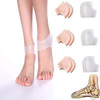 Gel Heel Cups Plantar Fasciitis Inserts Breathable Reusable Silicone Heel Cushion Sleeves Protectors Achilles Tendonitis Tendon Heel Spurs calluses (6 Pairs)