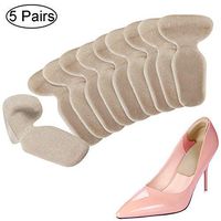 Heel Cushion Inserts - Heel Grips Shoe Pads for Women - Adhesive Gel Liners for Womens Loose Shoes High Heels Too Big Blister Prevention and Protectors (10 pcs) (Beige)