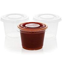 Juvale 250-Pack Plastic Portion Control Cups with Lids for Jello Shots, Condiments and Sauces, 2.5 Ounces
