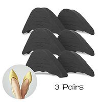 Hualeeya Shoe Filler - Adjustable Toe Brace-Inserts for Too Big Shoes, Soft EVA Foam, Women & Men Unisex Plugs for Heels, Sneakers, etc, Slip-Proof, Pure Black(3Pairs)