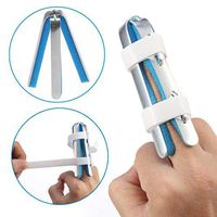 4-Sided Finger Splints, 1 Pair Recovery Injury Pain Bending Deformation Fixing Finger Correction Splint with Built-in Aluminium Support Padded (L)