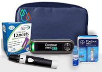 Raindrop USA - Contour Next ONE Complete Diabetes Blood Glucose Testing Kit: Meter, Test Strips, Lancets, Lancing Device, Control Solution, Carry Case (50 Test Strips, 110 Lancets)