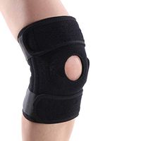 Knee Brace Support Protector -Adjustable Patella Support Brace - Open Patella Knee Stabilizer Relieves ACL, LCL, MCL, Meniscus Tear, Arthritis, Tendonitis Pain (Black.1Pack)