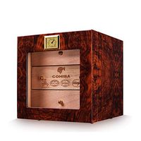 Humidors Cigar Box Cigar Moisturizing Box Large Capacity Natural Mellow Cedar Solid Wood Piano Paint Cigar About 50 Cigar Accessories (Color : Brown, Size : 242426cm)