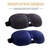Sleep Mask 2 Pack Eyeshade for Sleeping 3D Contoured Shape Lightweight & Comfortable Good Night Eye Masks for Women, Men, Soft Blindfold for Travel, Nap, Shift Work, Blocks Light (Black & Blue)