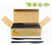 Compostable Heavyweight Disposable Knives - 100 COUNT CPLA KNIVES - Eco Friendly Compostable knives made from cornstarch