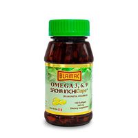 Natural Source of Omega 3,6,9 Softgel Caps from Sacha Inchi (100 Capsules - 500mg) - Much Healthier than Fish Oil and Algae | Source of Ala that elongates DHA EPA | Essential Fatty Acids | Odorless