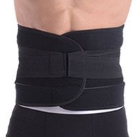 Panegy Unisex Adjustable Waist Trimmer Belt Stomach Body Wrap Protecting Stretchy Back Lumbar Support Waistband Belly Fat Burning Fitness Belt Size L - Black
