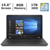 HP 15.6" HD WLED backlit 1366x768 display Laptop , Intel Core i7-7500U dual-core 2.7GHz, 8GB RAM, 1TB HDD, 802.11ac, Bluetooth, HD Webcam, HDMI, media card reader, Windows 10 Home