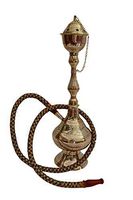 Solid Brass Gold Finish Royal Darmiyani Work Hukkah/Hookah/Sheesha/Shisha