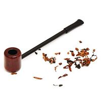 WSWJQY Long Smoking Pipe ，Tobacco Smoking Pipes Hookah Complete Set Classical Detachable Cigarette Tobacco Smoking Pipe Smooth, Bent, Hand Made（Solid Wood Color）