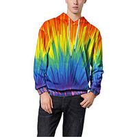 ✦HebeTop✦ Unisex 3D Rainbow Print Pockets Pullover Hooded Sweatshirt
