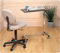 Standard Automatic Overbed Table Cadillac Oak with Vanity