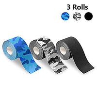 Kinesiology Tape Elastic Sports Tape for Athletes, Breathable Water Resistant Reduce Pain Recovery Athletic Adhesive Tape for Muscles Knee Shoulder 3 Rolls Pack, 2 Inch x 16.4 feet