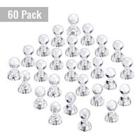 60 Pack Powerful Push Pin Magnets, Clear Crystal Color Idea for Holding Paper Photo Calendar on Refrigerator, Whiteboard and Dry Erase Board By House Again