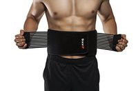 BraceUP Stabilizing Lumbar Lower Back Brace Support Belt Dual Adjustable Straps Breathable Mesh Panels (L/XL)