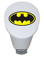 The Furniture Cove New 2.6 Gallon White Plastic Step Trash Can Waste Basket Featuring the Choice of Your Favorite Novelty Themed Logo - FREE Trash Liner Included (Batman)