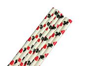 Casino Card Suit Design Eco-Friendly 7.75" Paper Straws Choose Package Amount (30)